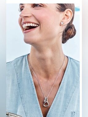 Brighton  Spectrum Hearts Long Clear Crystal Necklace Necklace